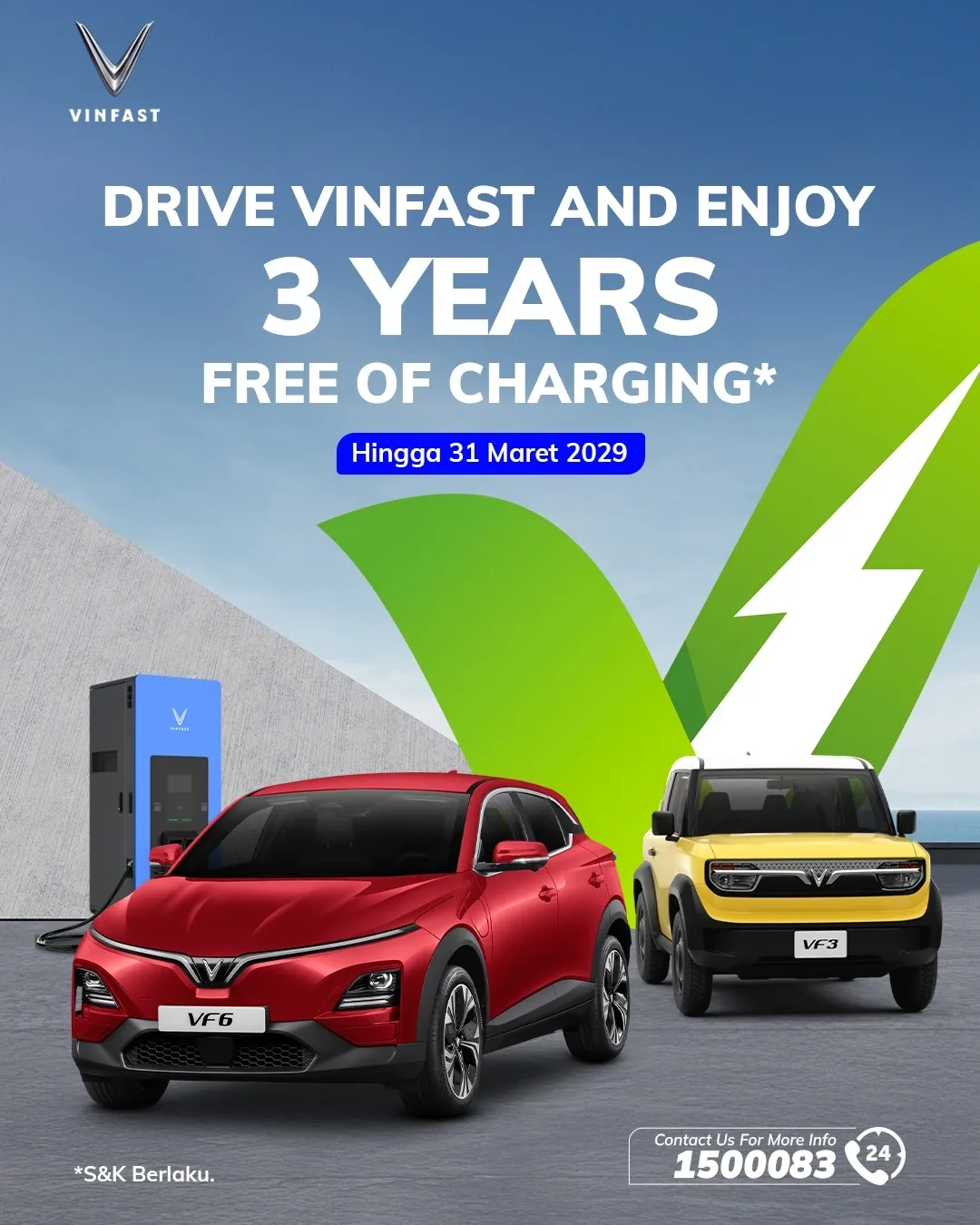 3 Tahun Free Charging